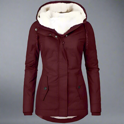 Women's Warm Winter Parka Jacket | Hooded Fleece Lined Coat