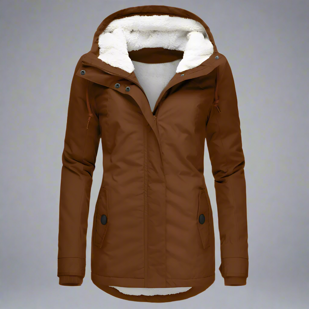 Women's Warm Winter Parka Jacket | Hooded Fleece Lined Coat