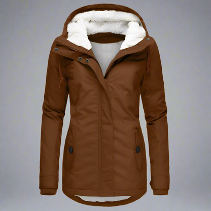 Women's Warm Winter Parka Jacket | Hooded Fleece Lined Coat