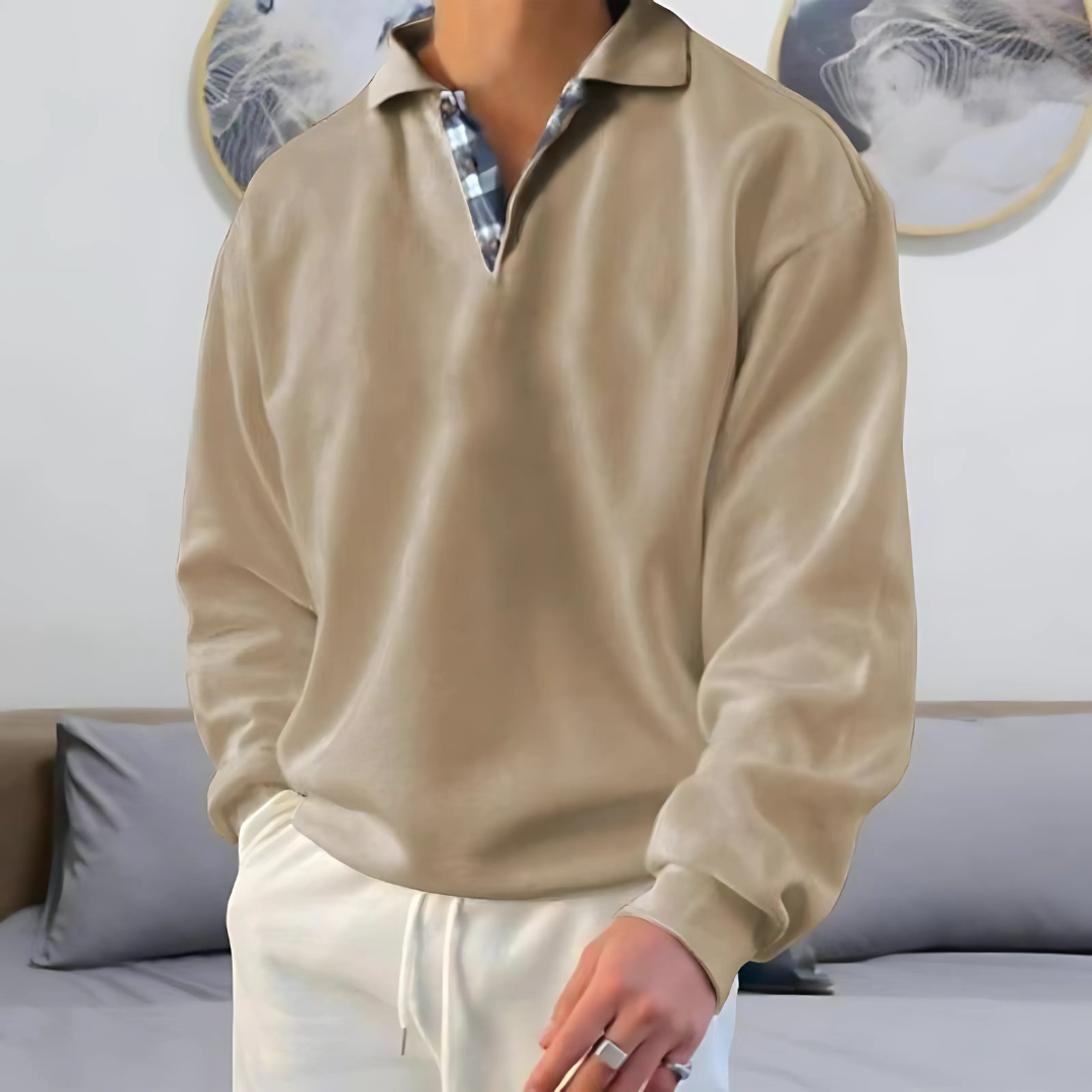 Men’s Lightweight Polo Sweater | Casual Long Sleeve Knitwear