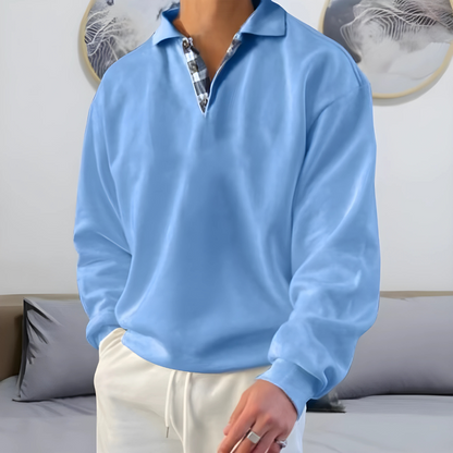 Men’s Lightweight Polo Sweater | Casual Long Sleeve Knitwear