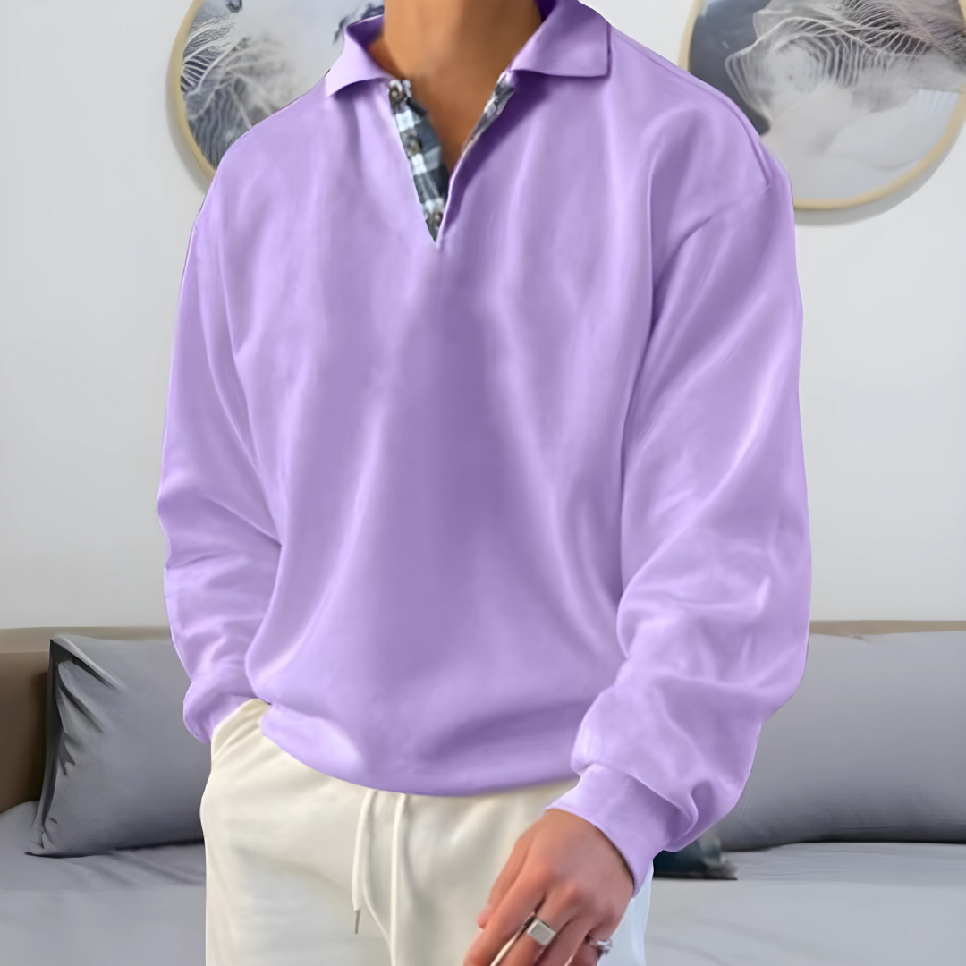 Men’s Lightweight Polo Sweater | Casual Long Sleeve Knitwear