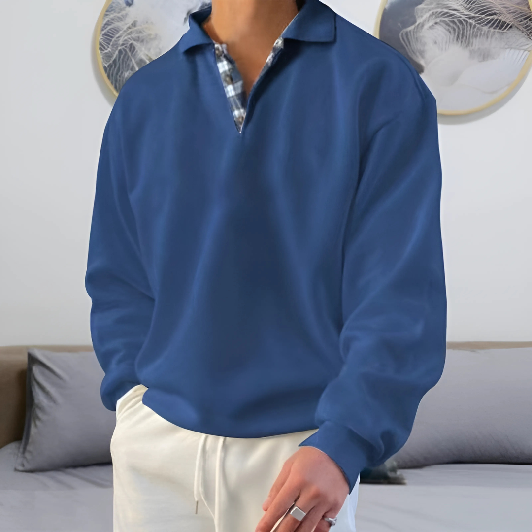 Men’s Lightweight Polo Sweater | Casual Long Sleeve Knitwear