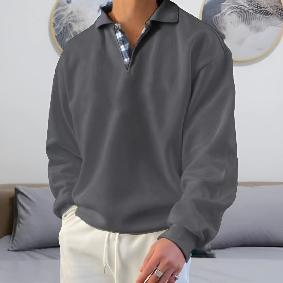 Men’s Lightweight Polo Sweater | Casual Long Sleeve Knitwear