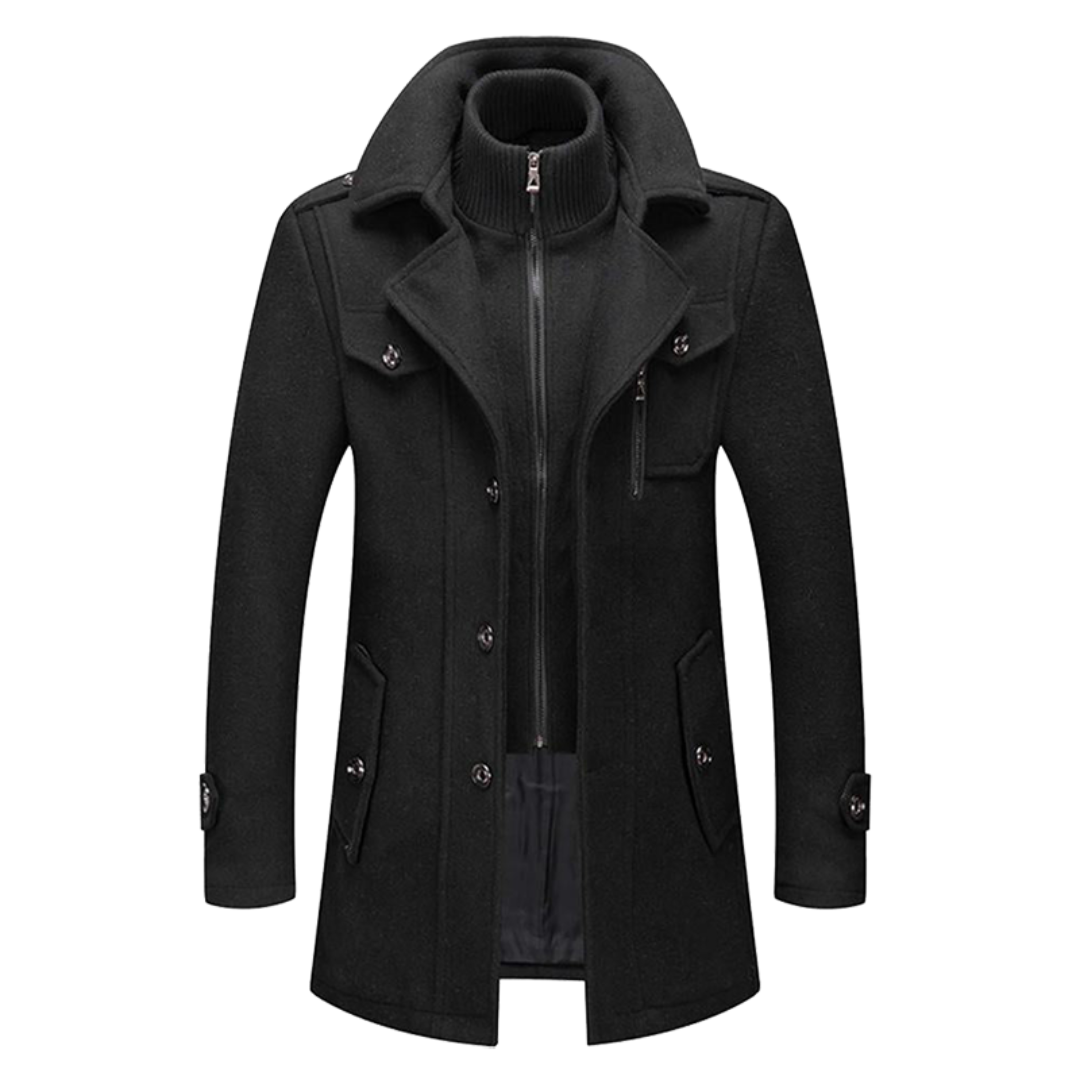 Men's Long Trench Coat Overcoat | Warm Winter Lightweight