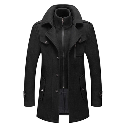 Men's Long Trench Coat Overcoat | Warm Winter Lightweight