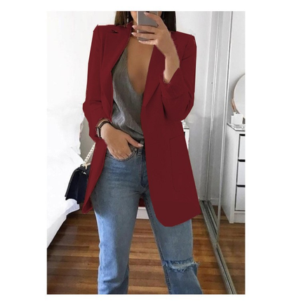 Women’s Casual Blazer | Longline Open Front Smart