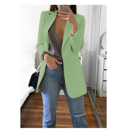 Women’s Casual Blazer | Longline Open Front Smart