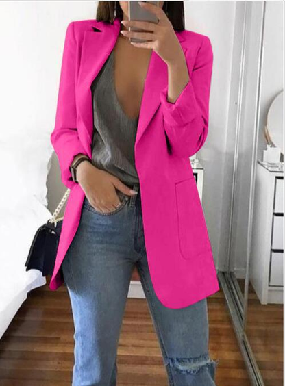 Women’s Casual Blazer | Longline Open Front Smart