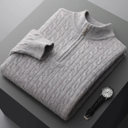 Men’s Cable Knit Half Zip Jumper | Warm Long Sleeve Knitwear