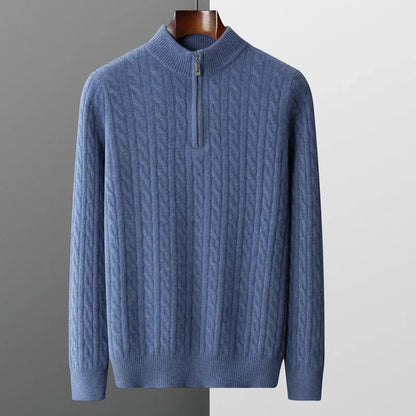 Men’s Cable Knit Half Zip Jumper | Warm Long Sleeve Knitwear