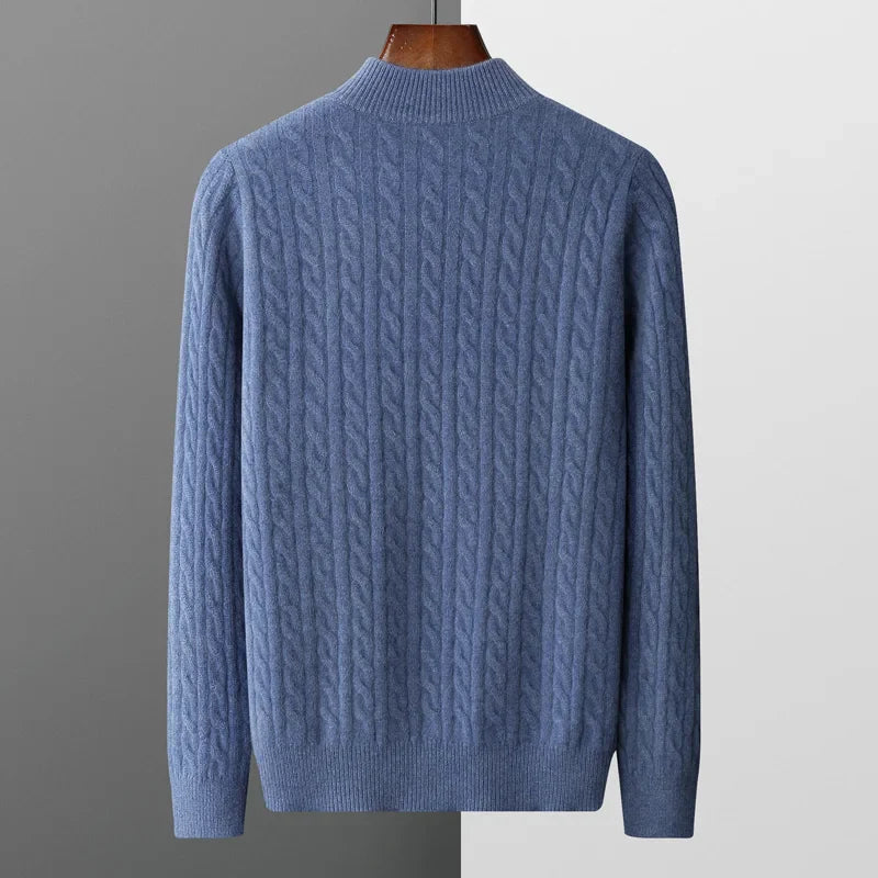 Men’s Cable Knit Half Zip Jumper | Warm Long Sleeve Knitwear