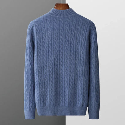 Men’s Cable Knit Half Zip Jumper | Warm Long Sleeve Knitwear