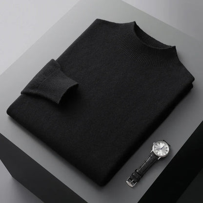 Men’s Smart Casual Mock Neck Jumper | Long Sleeve Knitwear