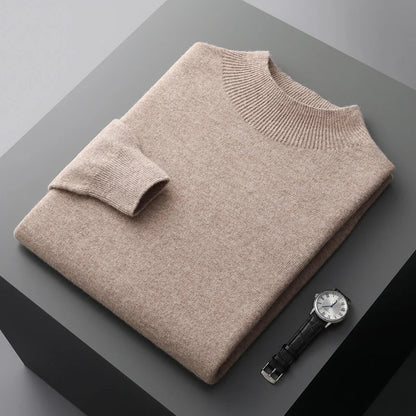 Men’s Smart Casual Mock Neck Jumper | Long Sleeve Knitwear
