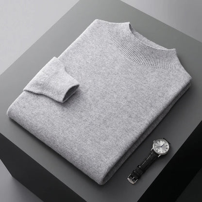 Men’s Smart Casual Mock Neck Jumper | Long Sleeve Knitwear