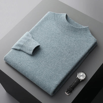 Men’s Smart Casual Mock Neck Jumper | Long Sleeve Knitwear
