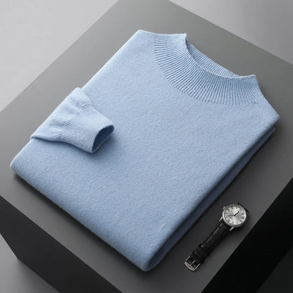 Men’s Smart Casual Mock Neck Jumper | Long Sleeve Knitwear