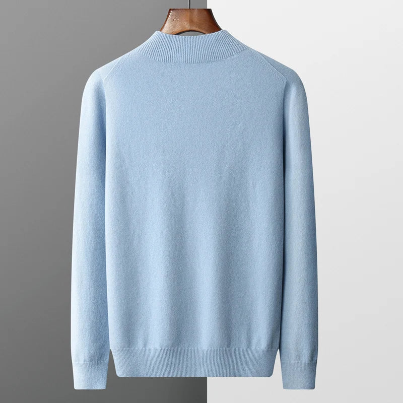 Men’s Smart Casual Mock Neck Jumper | Long Sleeve Knitwear