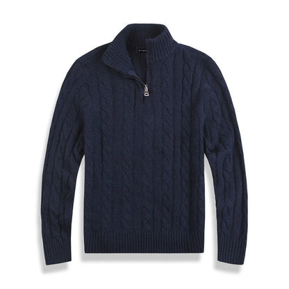 Men's Cable Knit Sweater | Half Zip Jumper
