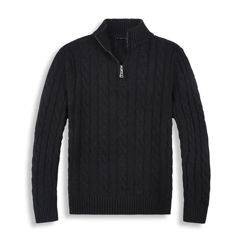 Men's Cable Knit Sweater | Half Zip Jumper