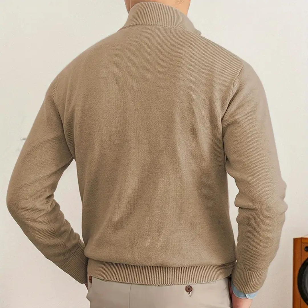 Men’s Smart Casual Half Zip Jumper | Warm Long Sleeve Knitwear