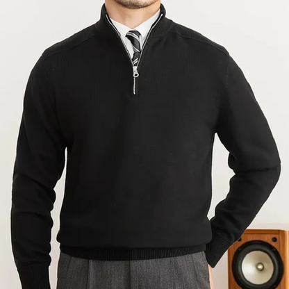 Men’s Smart Casual Half Zip Jumper | Warm Long Sleeve Knitwear