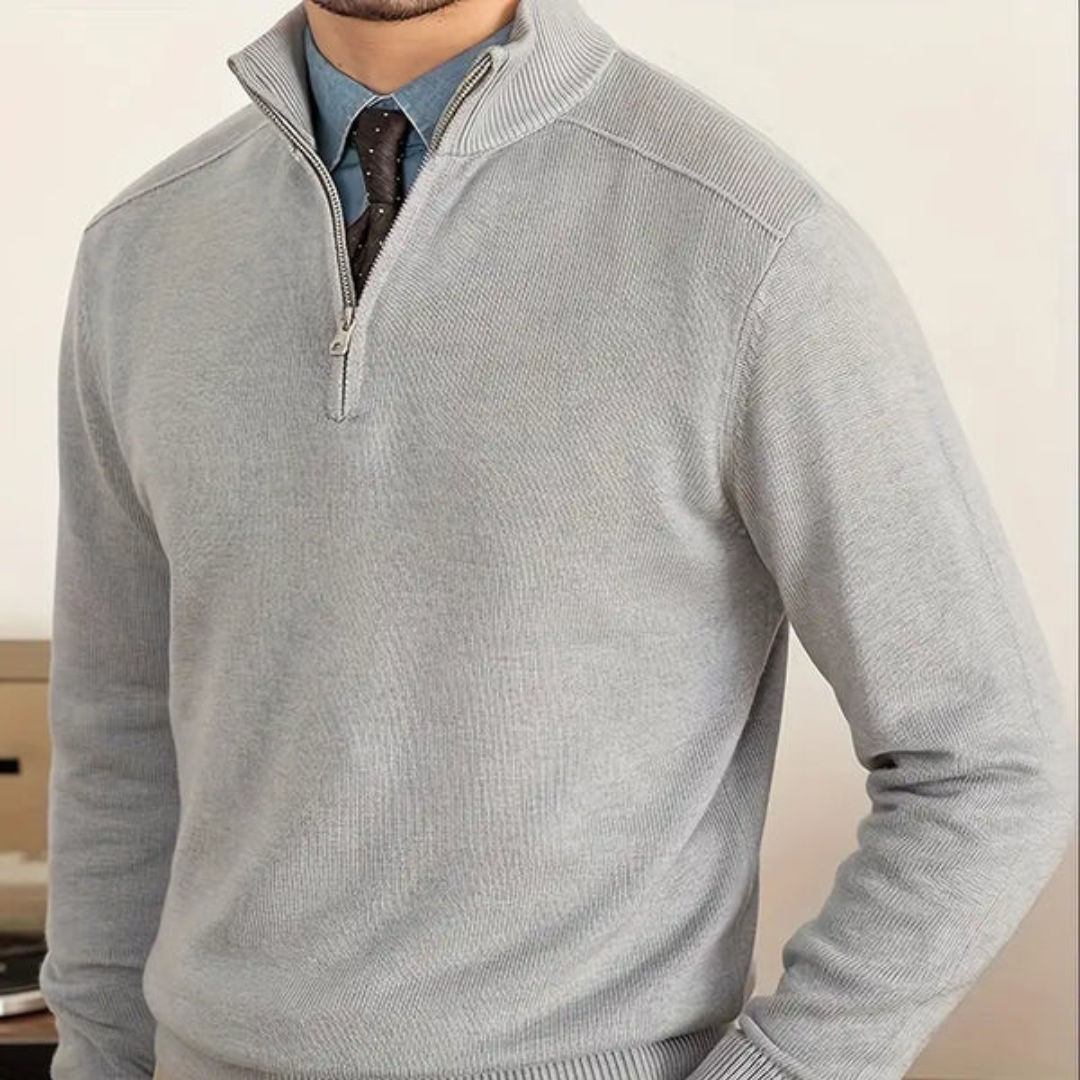 Men’s Smart Casual Half Zip Jumper | Warm Long Sleeve Knitwear