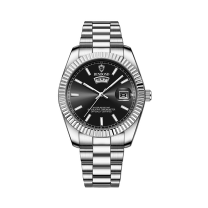 Men's Classic Luxury Stainless Steel Watch | Day Date Quartz