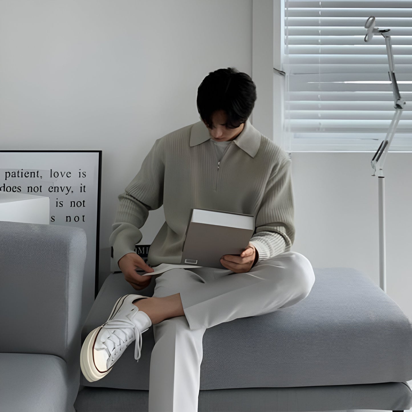 Men’s Ribbed Zip Up Sweater | Long Sleeve Collared Knitwear