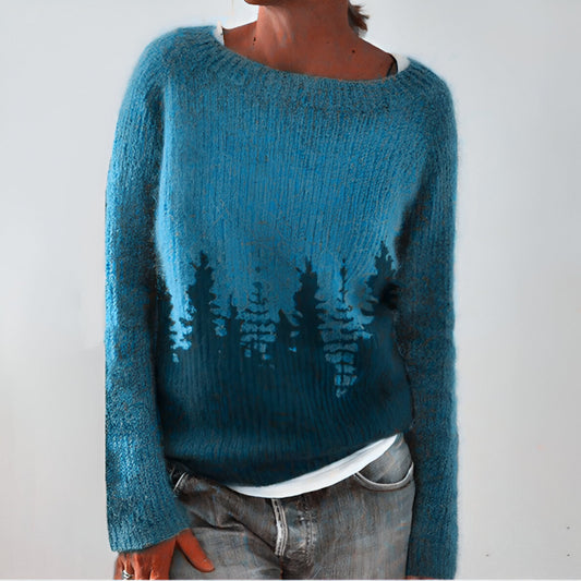 Women Oversized Knitted Jumper | Cozy Long Sleeve Crew Neck Sweater