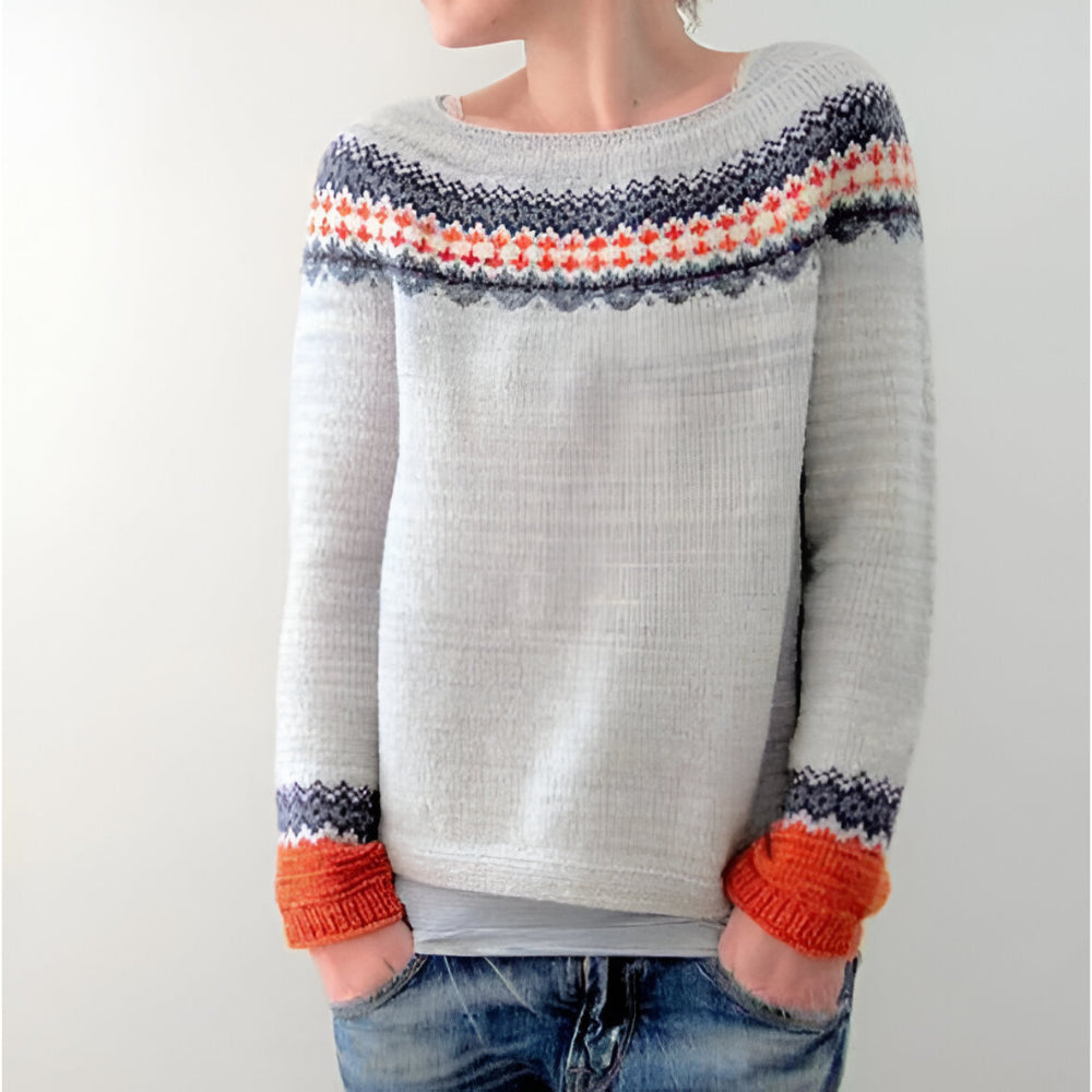 Women Oversized Knitted Jumper | Cozy Long Sleeve Crew Neck Sweater