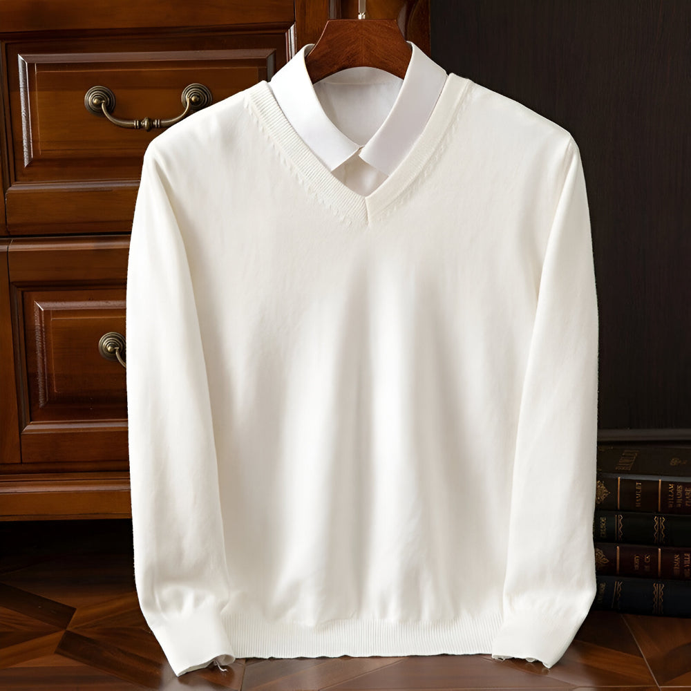 Men's V Neck Sweater – Long Sleeve Layered Knitwear