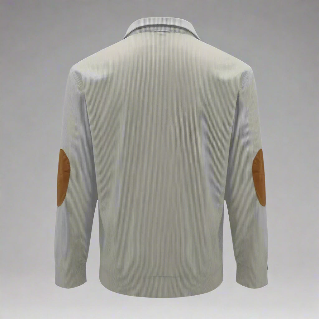 Men's Ribbed Knit Button Collar Jumper | Warm Long Sleeve Fit
