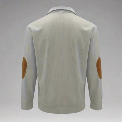 Men's Ribbed Knit Button Collar Jumper | Warm Long Sleeve Fit