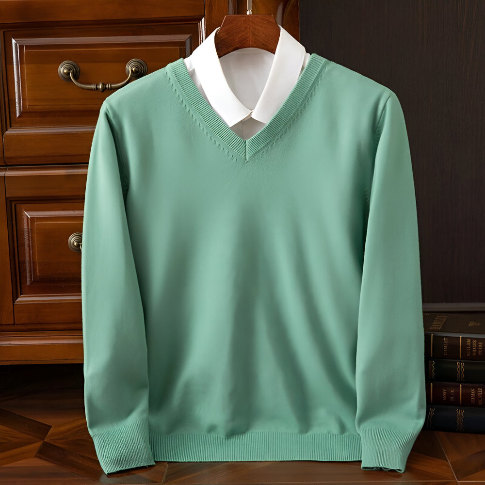 Men's V Neck Sweater – Long Sleeve Layered Knitwear