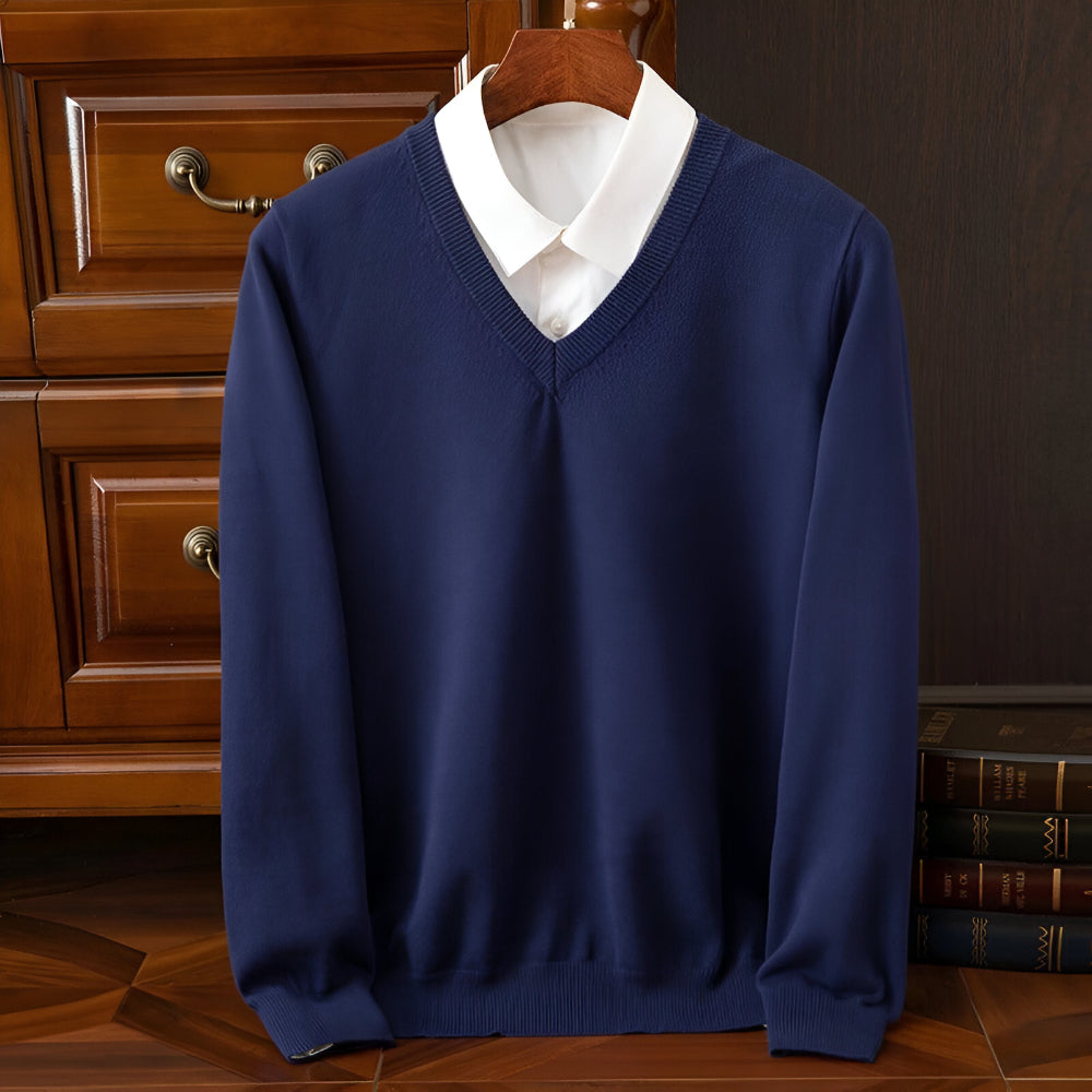 Men's V Neck Sweater – Long Sleeve Layered Knitwear