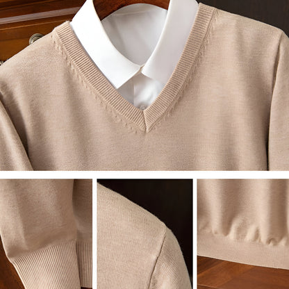 Men's V Neck Sweater – Long Sleeve Layered Knitwear