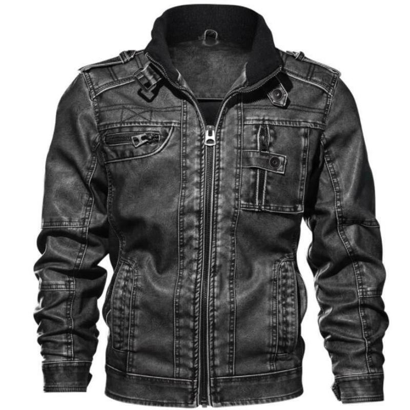 Men’s Faux Leather Biker Jacket | Zip Closure Stylish Fit