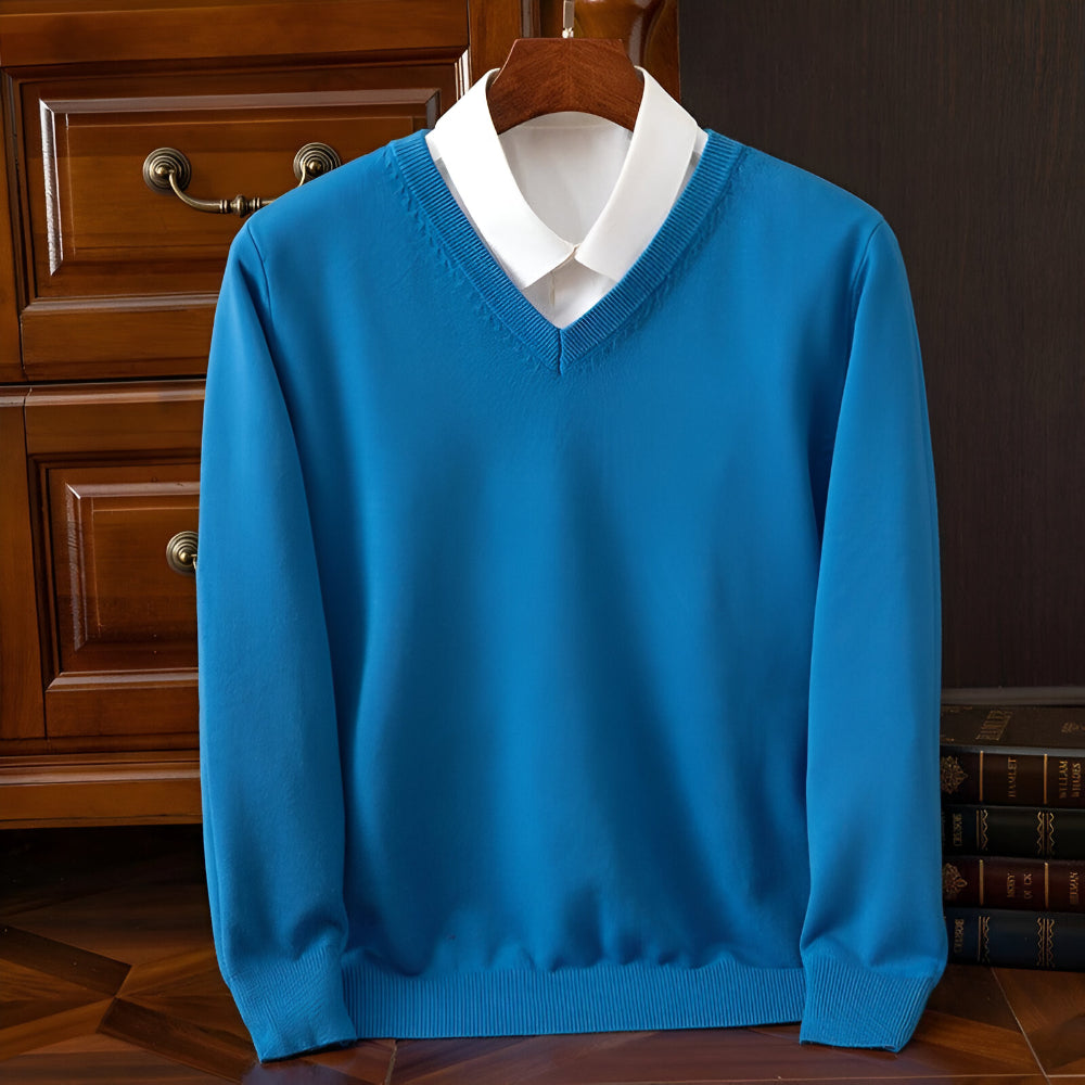 Men's V Neck Sweater – Long Sleeve Layered Knitwear