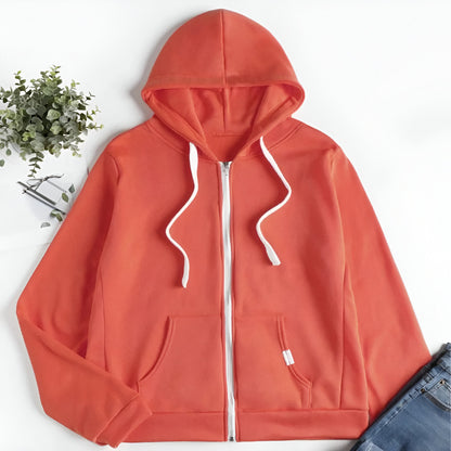 Women's Fleece Zip Up Hoodie – Long Sleeve Casual