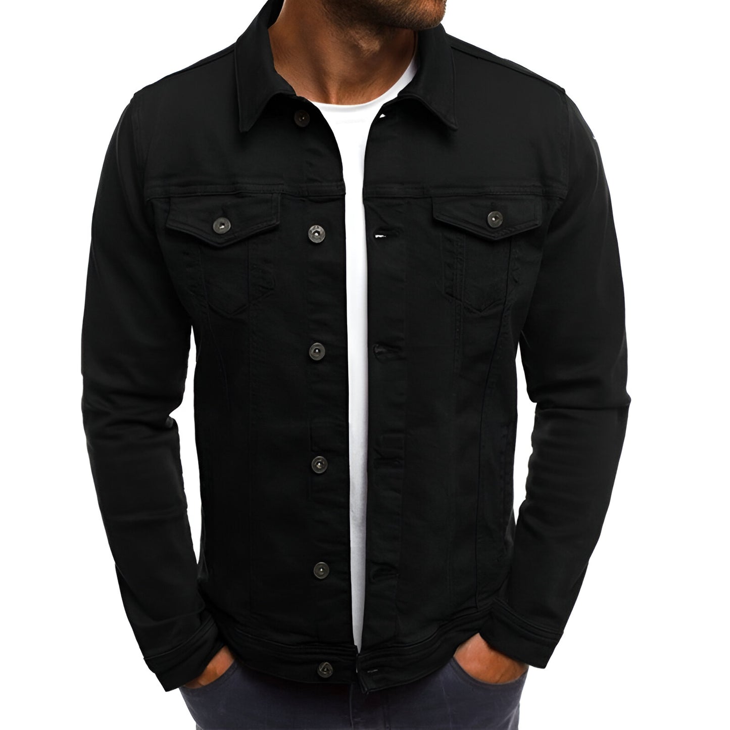 Men’s Denim Jacket | Casual Button Up Jean Coat
