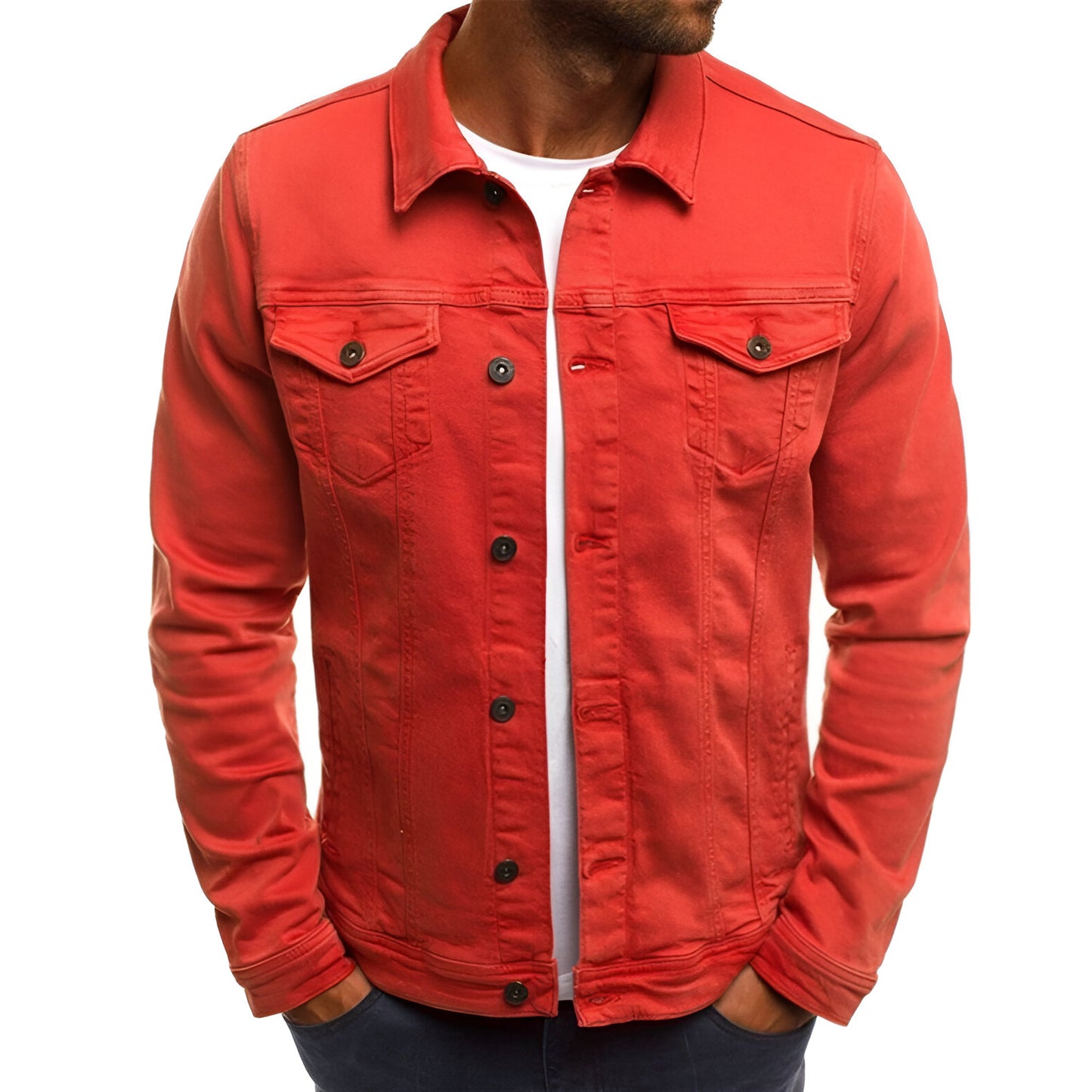 Men’s Denim Jacket | Casual Button Up Jean Coat