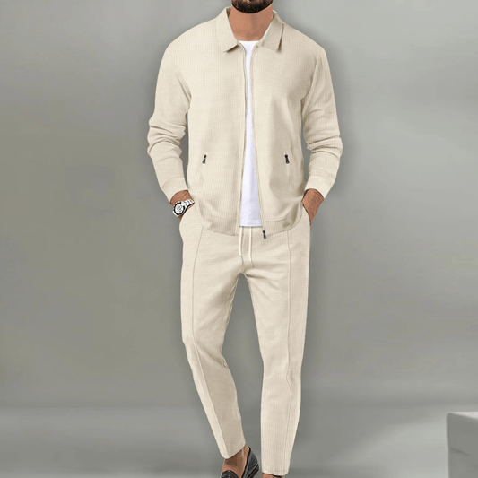 Men's Two Piece Casual Pants And Top Set | Smart Collar Jacket