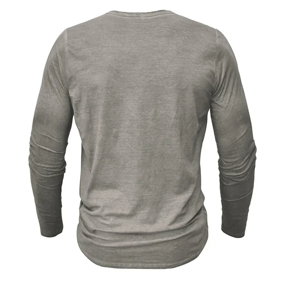 Men’s Casual Henley Shirt | Long Sleeve Slim Fit Top