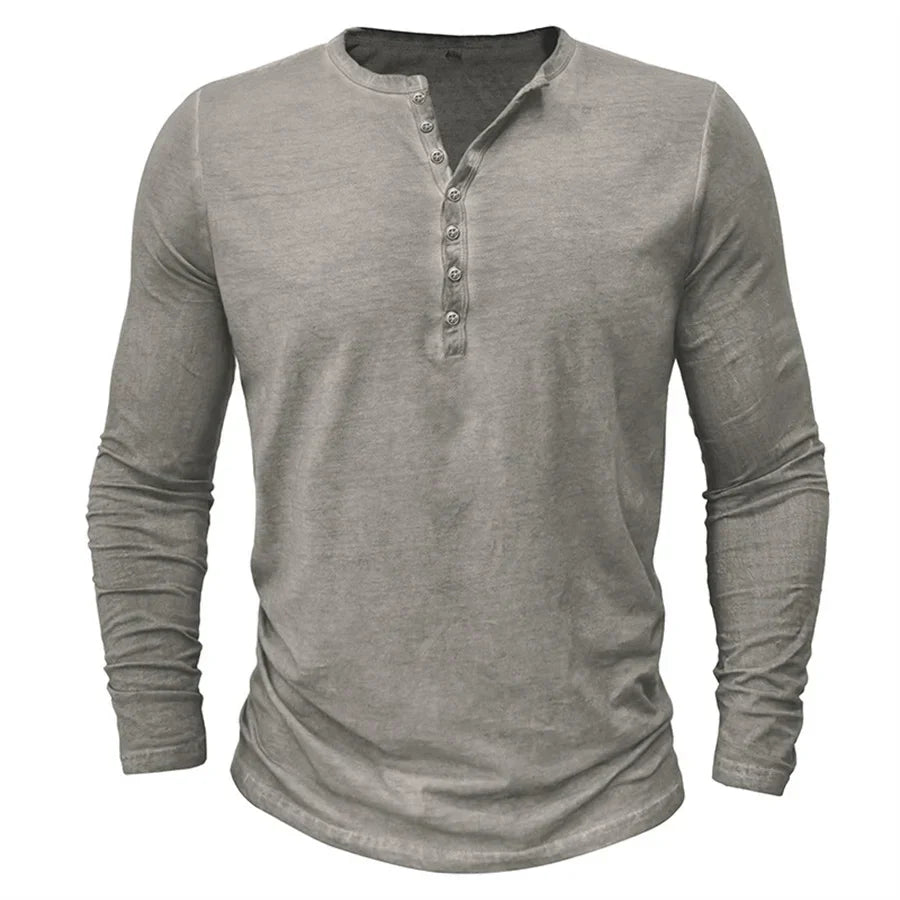 Men’s Casual Henley Shirt | Long Sleeve Slim Fit Top