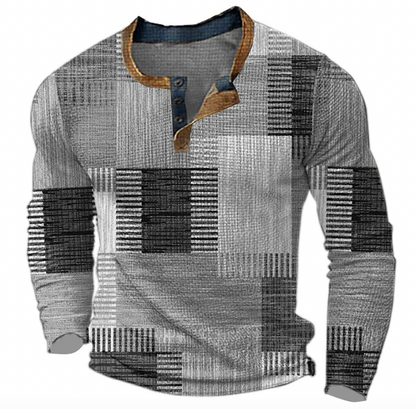 Men’s Casual Stylish Henley Shirt | Long Sleeve Slim Fit