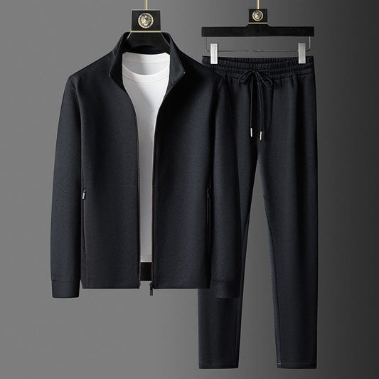 Men's Two Piece Casual Pants And Top Set | Zip Jacket