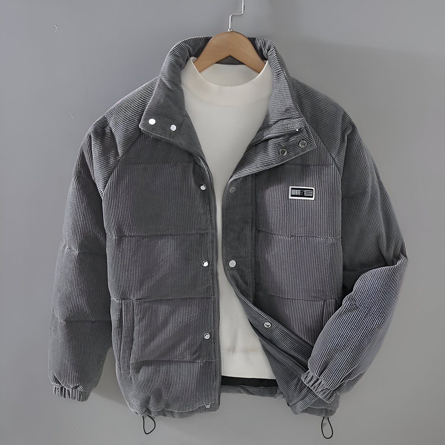 Men’s Corduroy Padded Jacket | Warm Quilted Casual Zip Up