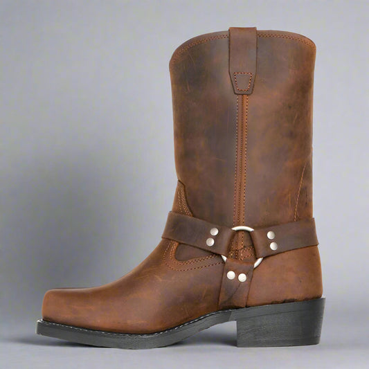 Stylish Vegan Leather Biker Boots for Men - Image 1